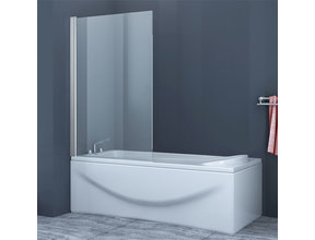 Badwand Elena 80x150cm Antikalk Helder Glas Chroom Profiel 6mm Veiligheidsglas Easy Clean