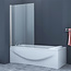 Badwand Elena 80x150cm Antikalk Helder Glas Chroom Profiel 6mm Veiligheidsglas Easy Clean