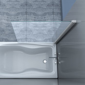 Badwand Elena 80x150cm Antikalk Helder Glas Chroom Profiel 6mm Veiligheidsglas Easy Clean Badwand Elena 80x150cm Antikalk Helder Glas Chroom Profiel 6mm Veiligheidsglas Easy Clean