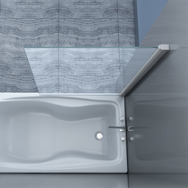 Badwand Elena 80x150cm Antikalk Helder Glas Chroom Profiel 6mm Veiligheidsglas Easy Clean Badwand Elena 80x150cm Antikalk Helder Glas Chroom Profiel 6mm Veiligheidsglas Easy Clean