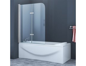 Badwand Elena 2-Delig 100x140cm Antikalk Helder Glas Chroom Profiel 6mm Veiligheidsglas Easy Clean