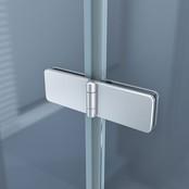 Badwand Elena 2-Delig 100x140cm Antikalk Helder Glas Chroom Profiel 6mm Veiligheidsglas Easy Clean