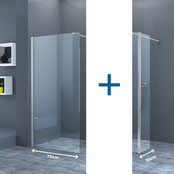 Inloopdouche Eco Nano met Zijwand 70x200cm 30x200cm Antikalk Helder Glas Chroom Profiel 8mm Veilighedsglas Easy Clean