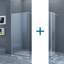 Inloopdouche Eco Nano met Zijwand 120x200cm 30x200cm Antikalk Helder Glas Chroom Profiel 8mm Veilighedsglas Easy Clean