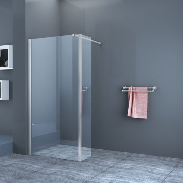 Inloopdouche Eco Nano met Zijwand 90x200cm 40x200cm Antikalk Helder Glas Chroom Profiel 8mm Veiligheidsglas Easy Clean
