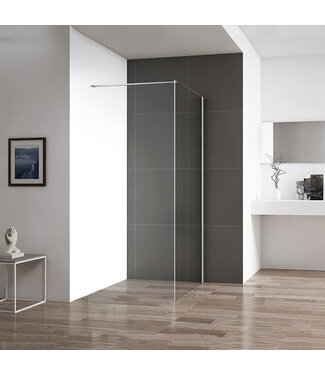 Inloopdouche 80x200cm Antikalk Helder Glas Chroom Profiel 10mm Veiligheidsglas Easy Clean
