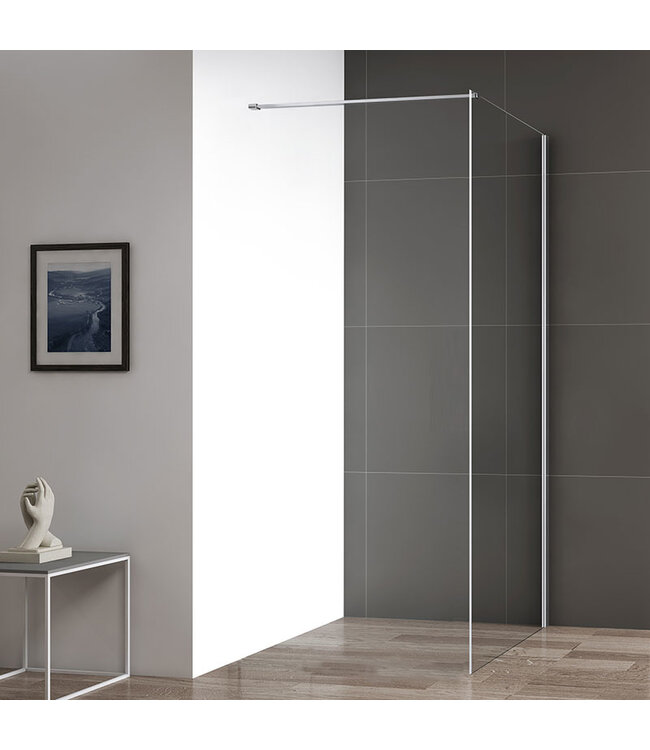 Inloopdouche 80x200cm Antikalk Helder Glas Chroom Profiel 10mm Veiligheidsglas Easy Clean