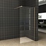 DIAMOND LINE Inloopdouche 100x200cm Antikalk Helder Glas 8mm Geborsteld Goud Veiligheidsglas