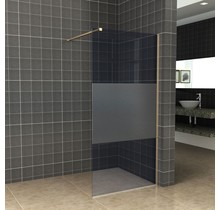 Inloopdouche 100x200cm Antikalk Rook/Mat Glas 8mm Geborsteld Goud Veiligheidsglas