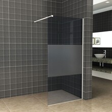 Inloopdouche 100x200cm Antikalk Rook/Mat Glas 8mm Mat Wit Veiligheidsglas