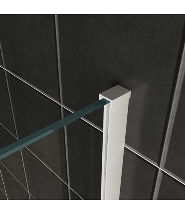 Wiesbaden Inloopdouche 100x200cm Antikalk Rook/Mat Glas 8mm Mat Wit Veiligheidsglas