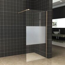 Inloopdouche 110x200cm Antikalk Helder/Mat Glas 8mm Geborsteld Goud Veiligheidsglas