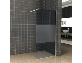 Inloopdouche 110x200cm Antikalk Rook/Mat Glas 8mm Mat Wit Veiligheidsglas
