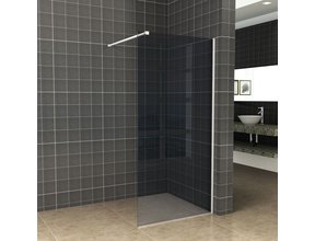 Inloopdouche 110x200cm Antikalk Rookglas 8mm Mat Wit Veiligheidsglas