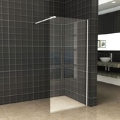 Inloopdouche 120x200cm Antikalk Helder Glas 8mm Mat Wit Veiligheidsglas Inloopdouche 120x200cm Antikalk Helder Glas 8mm Mat Wit Veiligheidsglas