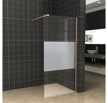 Inloopdouche 120x200cm Antikalk Helder/Mat Glas 8mm Geborsteld Goud Veiligheidsglas