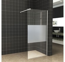 Inloopdouche 120x200cm Antikalk Helder/Mat Glas 8mm Mat Wit Veiligheidsglas