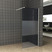 Inloopdouche 90x200cm Antikalk Rook/Mat Glas 8mm Mat Wit Veiligheidsglas