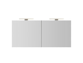 Spiegelkast Pandora 140x60x14cm Aluminium LED Verlichting Stopcontact Binnen en Buiten Spiegel Glazen Planken