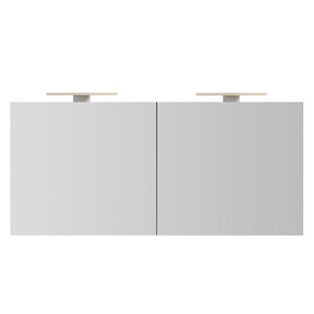 Spiegelkast Pandora 140x60x14cm Aluminium LED Verlichting Stopcontact Binnen en Buiten Spiegel Glazen Planken