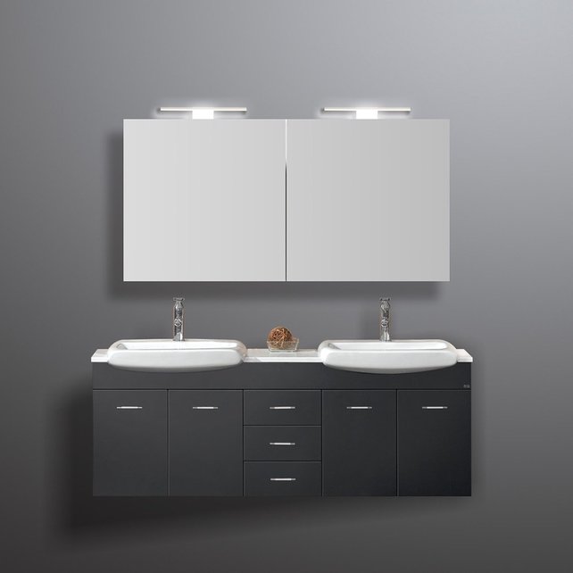 Spiegelkast Pandora 140x60x14cm Aluminium LED Verlichting Stopcontact Binnen en Buiten Spiegel Glazen Planken