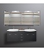 Spiegelkast Pandora 140x60x14cm Aluminium LED Verlichting Stopcontact Binnen en Buiten Spiegel Glazen Planken