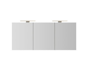 Spiegelkast Pandora 160x60x14cm Aluminium LED Verlichting Stopcontact Binnen en Buiten Spiegel Glazen Planken