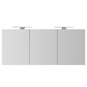 Spiegelkast Pandora 160x60x14cm Aluminium LED Verlichting Stopcontact Binnen en Buiten Spiegel Glazen Planken
