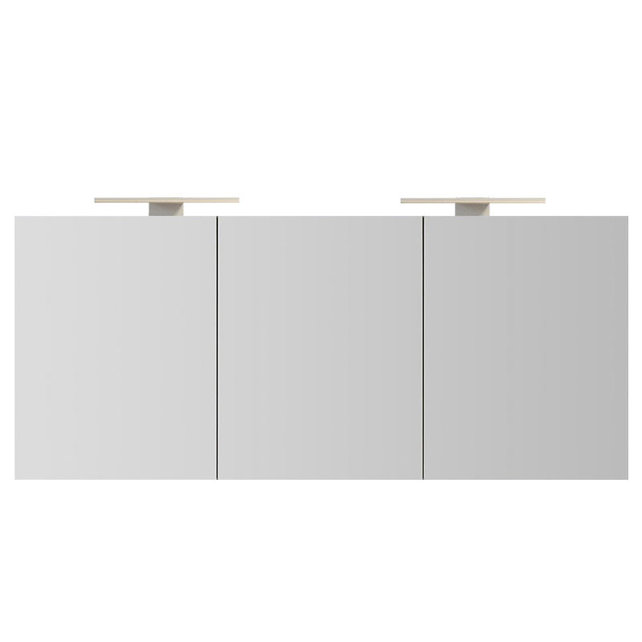 Spiegelkast Pandora 160x60x14cm Aluminium LED Verlichting Stopcontact Binnen en Buiten Spiegel Glazen Planken