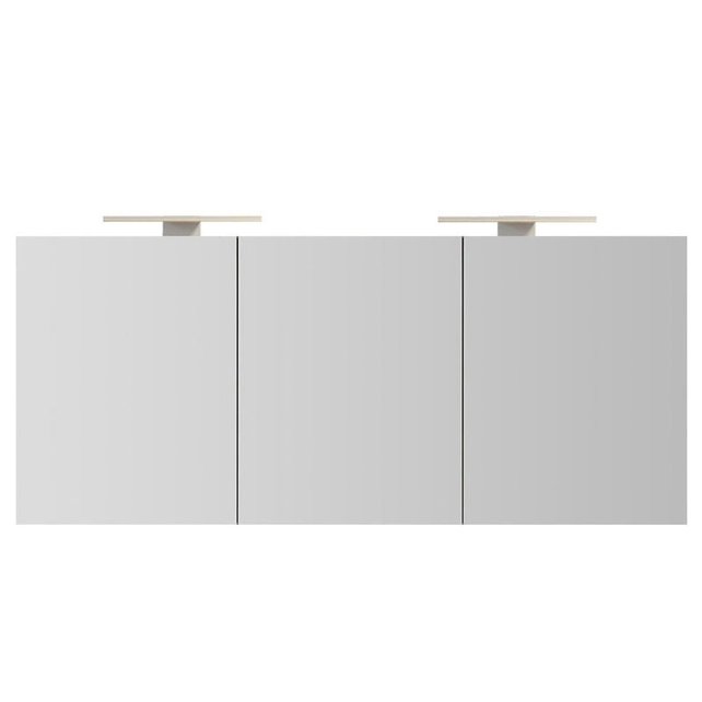 Spiegelkast Pandora 160x60x14cm Aluminium LED Verlichting Stopcontact Binnen en Buiten Spiegel Glazen Planken