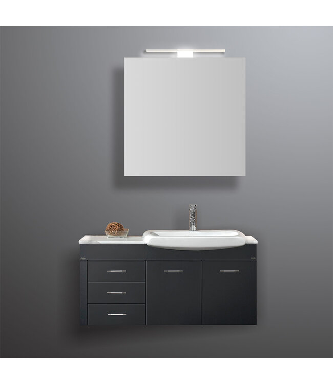 Spiegelkast Pandora 60x60x14cm Aluminium LED Verlichting Stopcontact Binnen en Buiten Spiegel Glazen Planken