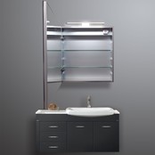 Spiegelkast Pandora 60x60x14cm Aluminium LED Verlichting Stopcontact Binnen en Buiten Spiegel Glazen Planken Spiegelkast Pandora 60x60x14cm Aluminium LED Verlichting Stopcontact Binnen en Buiten Spiegel Glazen Planken
