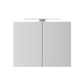 Spiegelkast Pandora 80x60x14cm Aluminium LED Verlichting Stopcontact Binnen en Buiten Spiegel Glazen Planken