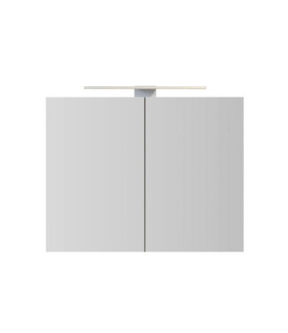 Spiegelkast Pandora 80x60x14cm Aluminium LED Verlichting Stopcontact Binnen en Buiten Spiegel Glazen Planken
