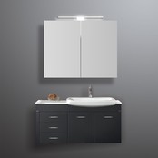 Spiegelkast Pandora 80x60x14cm Aluminium LED Verlichting Stopcontact Binnen en Buiten Spiegel Glazen Planken