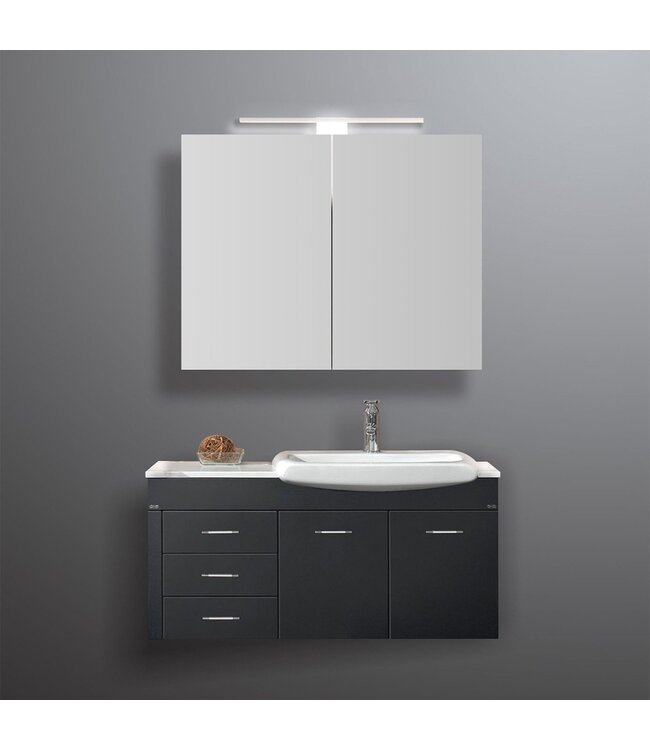 Spiegelkast Pandora 80x60x14cm Aluminium LED Verlichting Stopcontact Binnen en Buiten Spiegel Glazen Planken