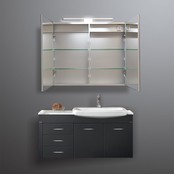 Spiegelkast Pandora 80x60x14cm Aluminium LED Verlichting Stopcontact Binnen en Buiten Spiegel Glazen Planken