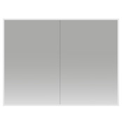 Spiegelkast Quatro 100x70x13cm Aluminium Geintegreerde LED Verlichting Sensor Lichtschakelaar Stopcontact Glazen Planken Spiegelkast Quatro 100x70x13cm Aluminium Geintegreerde LED Verlichting Sensor Lichtschakelaar Stopcontact Glazen Planken