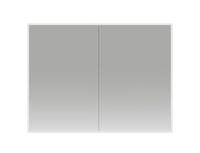 Spiegelkast Quatro 100x70x13cm Aluminium Geintegreerde LED Verlichting Sensor Lichtschakelaar Stopcontact Glazen Planken