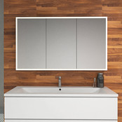 Spiegelkast Quatro 120x70x13cm Aluminium Geintegreerde LED Verlichting Sensor Lichtschakelaar Stopcontact Glazen Planken Spiegelkast Quatro 120x70x13cm Aluminium Geintegreerde LED Verlichting Sensor Lichtschakelaar Stopcontact Glazen Planken