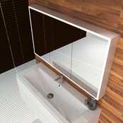 Spiegelkast Quatro 120x70x13cm Aluminium Geintegreerde LED Verlichting Sensor Lichtschakelaar Stopcontact Glazen Planken Spiegelkast Quatro 120x70x13cm Aluminium Geintegreerde LED Verlichting Sensor Lichtschakelaar Stopcontact Glazen Planken