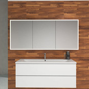 Spiegelkast Quatro 160x70x13cm Aluminium Geintegreerde LED Verlichting Sensor Lichtschakelaar Stopcontact Glazen Planken Spiegelkast Quatro 160x70x13cm Aluminium Geintegreerde LED Verlichting Sensor Lichtschakelaar Stopcontact Glazen Planken