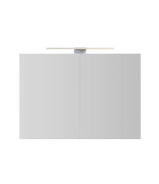 Spiegelkast Pandora 100x60x14cm Aluminium LED Verlichting Stopcontact Binnen en Buiten Spiegel Glazen Planken