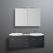 Spiegelkast Pandora 100x60x14cm Aluminium LED Verlichting Stopcontact Binnen en Buiten Spiegel Glazen Planken