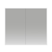 Spiegelkast Quatro 80x70x13cm Aluminium Geintegreerde LED Verlichting Sensor Lichtschakelaar Stopcontact Glazen Planken