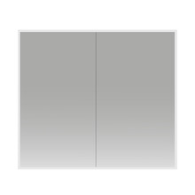 Spiegelkast Quatro 80x70x13cm Aluminium Geintegreerde LED Verlichting Sensor Lichtschakelaar Stopcontact Glazen Planken