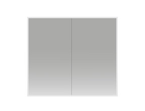 Spiegelkast Quatro 80x70x13cm Aluminium Geintegreerde LED Verlichting Sensor Lichtschakelaar Stopcontact Glazen Planken