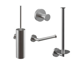 Toilet Accessoires Set Rondo RVS Luxe Borstel Set luxe Toiletrolhouder Handdoekhaak en Dubbele Reserverolhouder