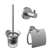 Toilet Accessoires Set Rondo RVS Toiletrolhouder Toiletborstelhouder en Jashaak