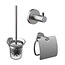 Toilet Accessoires Set Rondo RVS Toiletrolhouder Toiletborstelhouder en Jashaak